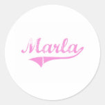 Marla Classic Style Name Round Stickers