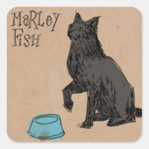 Marley Fish Supper Time Square Stickers