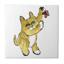 Marmalade Paws  at a Butterfly Ceramic Tiles