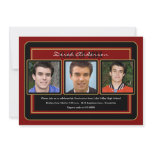 Maroon and Black Graduation Party Invitation