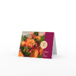 Maroon band custom photo monogram letter thank you cards