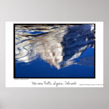 Maroon Bells in Ice on Stream, Aspen, Colorado Poster