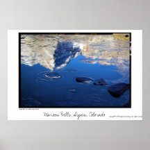 Maroon Bells in Ice on Stream, Aspen, Colorado Posters