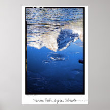 Maroon Bells in Ice on Stream, Aspen, Colorado Poster