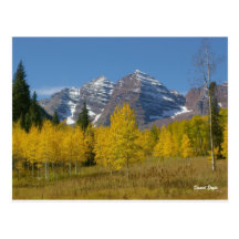 Maroon Bells Series #4, Autumn Reflection. Post Card