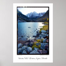 Maroon Bells & Stream, Aspen, Colorado Posters