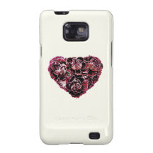Maroon Carnation Heart Galaxy SII Case