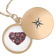 Maroon Carnation Heart Personalised Necklace