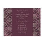 Maroon Damask Wedding Invitation postcards
