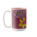 Maroon Floral Mug