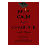 Maroon Keep Calm and Graduate Invitations