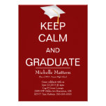 Maroon Keep Calm and Graduate Invitations