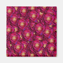 Maroon pink roses magnet
