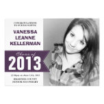 Maroon Purple Ribbon Photo Graduation Announcement