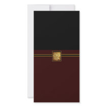 Maroon Wedding Gold Emblem Invitation Collection Photo Card Template