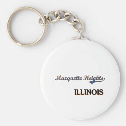Marquette Heights Illinois City Classic Keychain