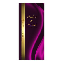 Marquis Pink Silk Gold Wedding Program Custom Rack Cards