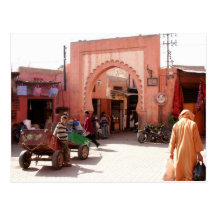 marrakesh medina door post card