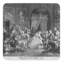 Marriage a la Mode, Plate IV, The Toilette, 1745 Stickers