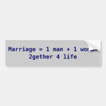 marriage is... bumper sticker
