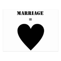 Marriage = Love Post Cards