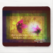 marriage of Titania; Salmon berry floral duet Mouse Mats