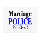 Marriage Police Pull Over postcards
