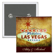 Married in Fabulous LAS VEGAS Buttons