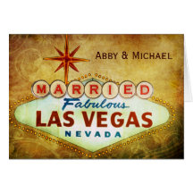 Married in Fabulous LAS VEGAS Greeting Cards
