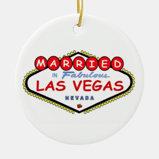 married in fabulous las vegas ornament zazzle christmas tree shop cushions