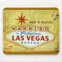 Married in Fabulous Las Vegas - Vintage Mousepad