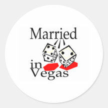 Married In Vegas (Dice) Round Sticker