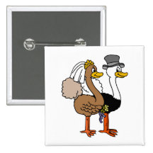 Married Ostrichs Pinback Buttons