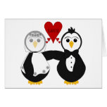 Married Penguins Thinking Love Greeting Card