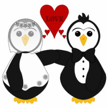 Married Penguins Thinking Love Photo Cutout