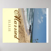 Married with Names in Sand Poster