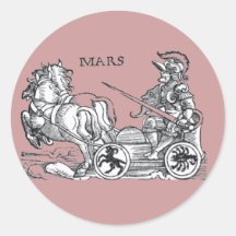 Mars/Ares Chariot Design Round Stickers