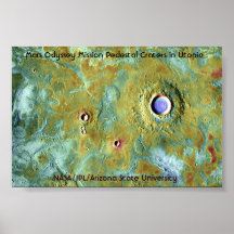 Mars Odyssey Mission Pedestal Craters in Utopia Print