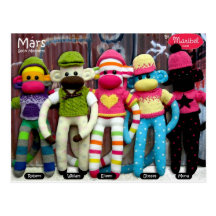 Mars Sock Monkey Post Card - Graffiti