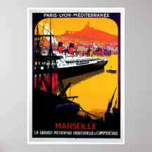 Marseille Vintage Ship Advertisement Print