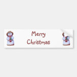 Marshmallow Snowman Merry Christmas Bumper Sticker