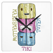 marshmallow tiki totem clock