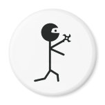 martial art black ninja star shiruken fridge magnet