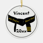 Martial Arts 4th Degree Black Belt Round Ornament