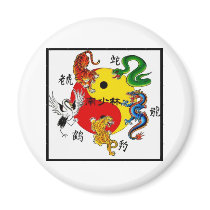 MARTIAL ARTS 5 ANIMALS REFRIGERATOR MAGNETS