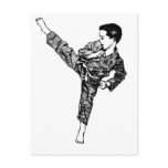 Martial Arts- Boy Kicking postcards