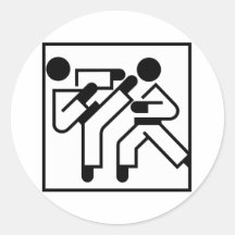Martial Arts Figures Round Sticker