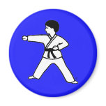 Martial Arts Kid 1 blue magnet