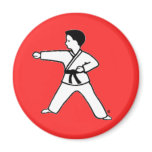 Martial Arts Kid 3 red magnet