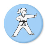 Martial Arts Kid 4 light blue magnet